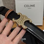Celine Triomphe Classic Reversible Belt 2.5 cm In Black/Brown  - 6