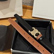 Celine Triomphe Classic Reversible Belt 2.5 cm In Black/Brown  - 4
