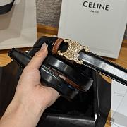 Celine Triomphe Classic Reversible Belt 2.5 cm In Black/Brown  - 3