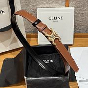 Celine Triomphe Classic Reversible Belt 2.5 cm In Black/Brown  - 2