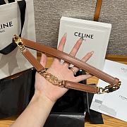 Celine Triomphe Arch Women's Stretch Belt 1.8 cm In Brown - 4
