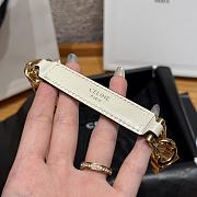 Celine Triomphe Arch Women's Stretch Belt 1.8 cm In White - 6