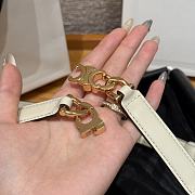 Celine Triomphe Arch Women's Stretch Belt 1.8 cm In White - 5