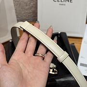 Celine Triomphe Arch Women's Stretch Belt 1.8 cm In White - 4