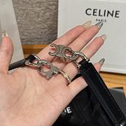 Celine Triomphe Arch Women's Stretch Belt 1.8 cm In Black Silver hardware - 4