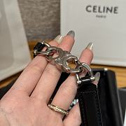 Celine Triomphe Arch Women's Stretch Belt 1.8 cm In Black Silver hardware - 3