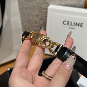 Celine Triomphe Arch Women's Stretch Belt 1.8 cm In Black gold hardware - 6