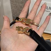 Celine Triomphe Arch Women's Stretch Belt 1.8 cm In Black gold hardware - 2