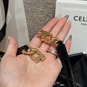 Celine Triomphe Arch Women's Stretch Belt 1.8 cm In Black gold hardware 01 - 3