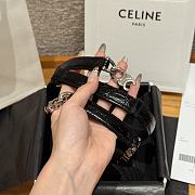 Celine Triomphe Arch Women's Stretch Belt 1.8 cm In Black silver hardware 01 - 5