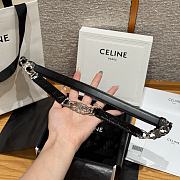 Celine Triomphe Arch Women's Stretch Belt 1.8 cm In Black silver hardware 01 - 2