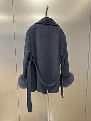 Max Mara Autumn/Winter Wool Coat with Detachable White Fox Fur Cuffs 02 - 5