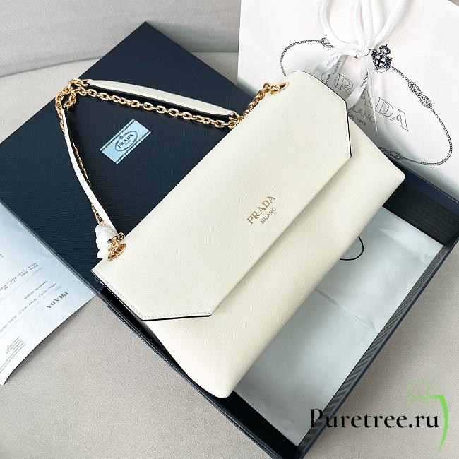 PRADA | Doux medium leather shoulder bag white - 1
