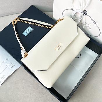 PRADA | Doux medium leather shoulder bag white