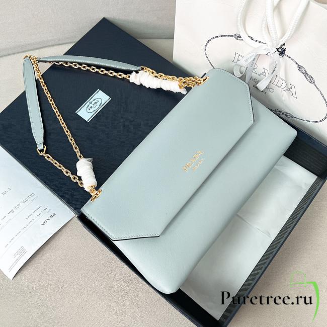 PRADA | Doux medium leather shoulder bag blue - 1