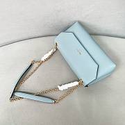 PRADA | Doux medium leather shoulder bag blue - 6