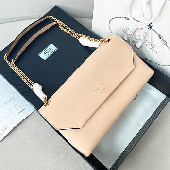 PRADA | Doux medium leather shoulder bag beige