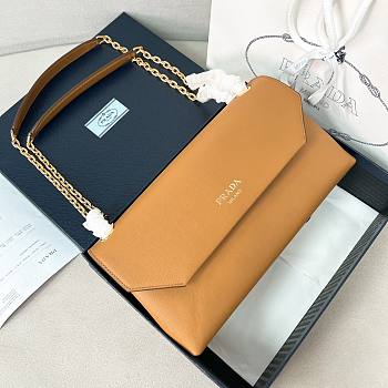 PRADA | Doux medium leather shoulder bag brown
