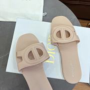 DIOR | CD letter pig nose slippers in beige  - 4