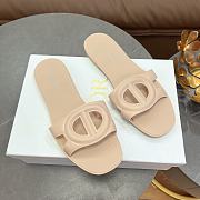 DIOR | CD letter pig nose slippers in beige  - 3
