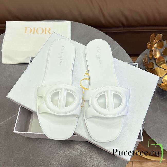 DIOR | CD letter pig nose slippers in white - 1
