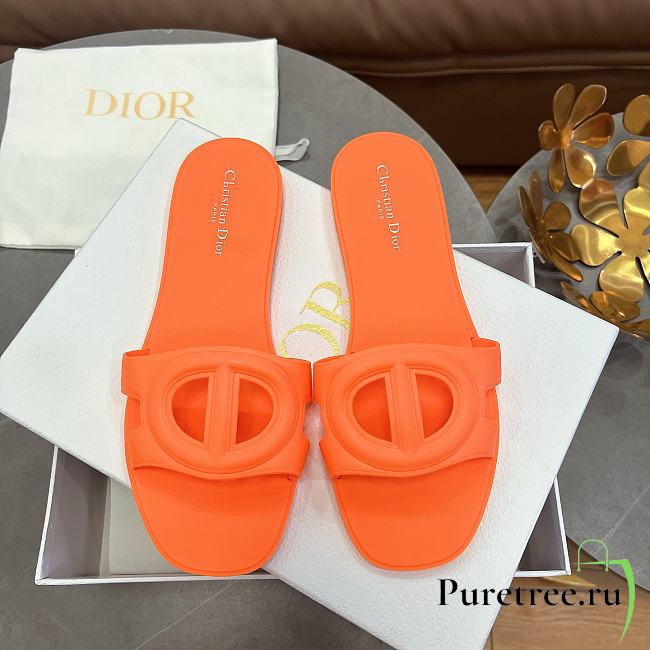DIOR | CD letter pig nose slippers in orange - 1
