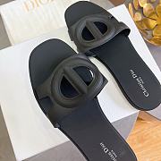 DIOR | CD letter pig nose slippers in black - 6