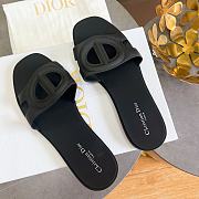 DIOR | CD letter pig nose slippers in black - 4
