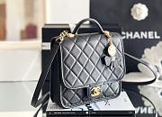 CHANEL | 25B Four-Leaf Clover Charm Backpack In Black - 2