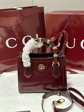 GUCCI | Diana Bamboo Mini Tote Bag In Burgundy