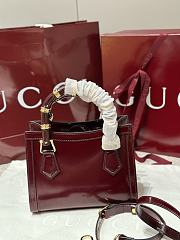 GUCCI | Diana Bamboo Mini Tote Bag In Burgundy - 3