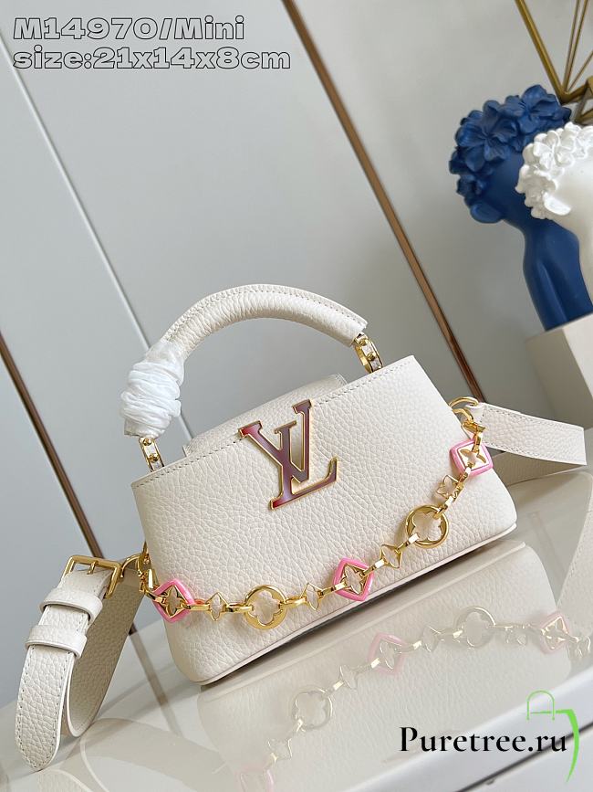 LOUIS VUITTON | Capucines East-West Mini In White - 1