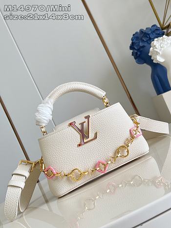 LOUIS VUITTON | Capucines East-West Mini In White