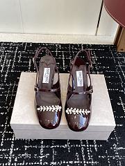 Jimmy Choo Belinda Sling Back 70 Deep Merlot Patent Leather Slingbacks 01 - 1