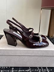 Jimmy Choo Belinda Sling Back 70 Deep Merlot Patent Leather Slingbacks 01 - 4