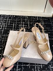 Jimmy Choo Belinda Sling Back 70 Deep Merlot Patent Leather Slingbacks 03 - 5