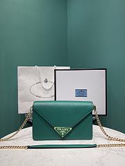 PRADA | Saffiano leather shoulder bag in green - 1