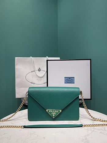 PRADA | Saffiano leather shoulder bag in green