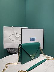 PRADA | Saffiano leather shoulder bag in green - 3