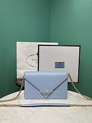 PRADA | Saffiano leather shoulder bag in blue - 1