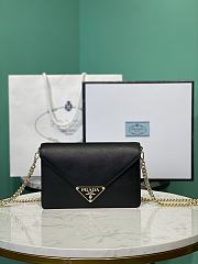 PRADA | Saffiano leather shoulder bag in black - 1