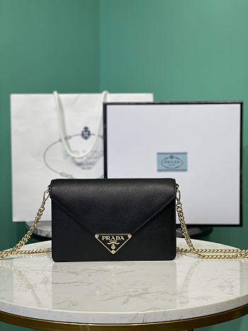 PRADA | Saffiano leather shoulder bag in black