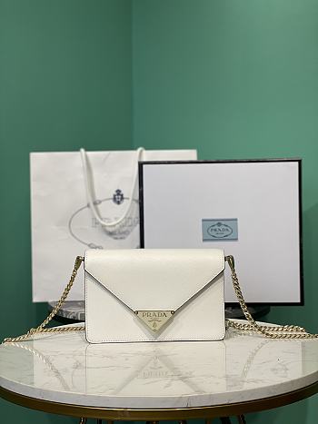 PRADA | Saffiano leather shoulder bag in white