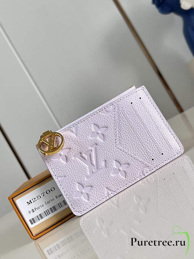 LOUIS VUITTON | Romy Monogram Empreinte Card Holder Purple - 1