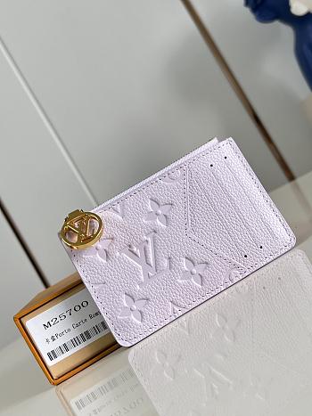 LOUIS VUITTON | Romy Monogram Empreinte Card Holder Purple