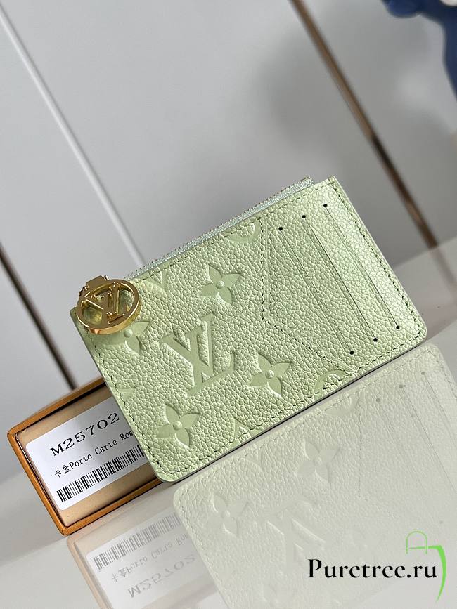 LOUIS VUITTON | Romy Monogram Empreinte Card Holder Green - 1