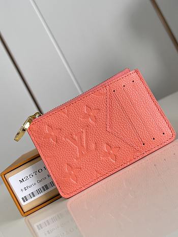 LOUIS VUITTON | Romy Monogram Empreinte Card Holder Peach