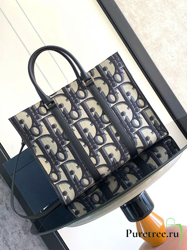 DIOR | East-West Tote Bag Oblique Jacquard  - 1