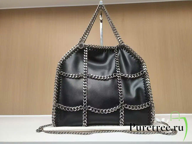 Stella McCartney Falabella Chain Cage tote bag in black - 1