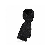 LOUIS VUITTON | Monogram Classic Scarf Black Muffler  - 6